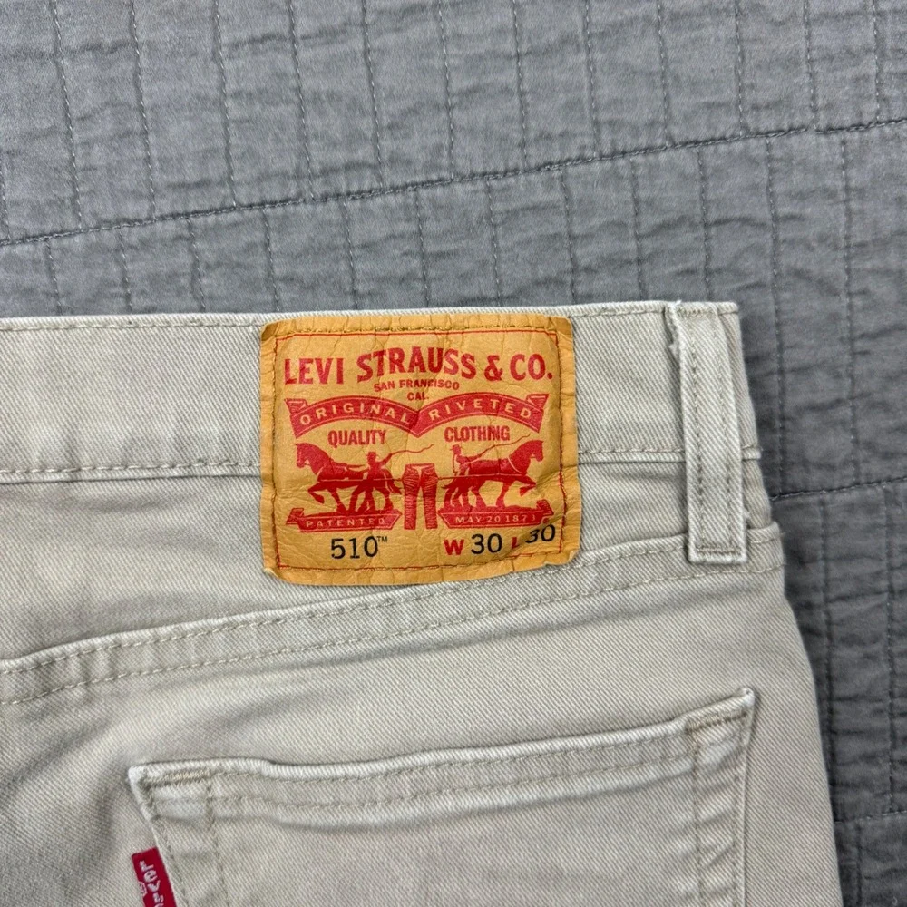 Levis 510 Skinny Fit Khaki Tan Jeans Mens 30x30 (29x28) Minimalist Pants